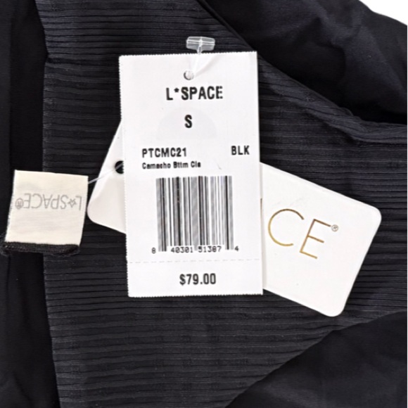 L*Space Camacho Black Ribbed Bikini Bottom NWT Size S - Picture 7 of 7